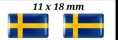 2x 3D Gel Aufkleber Schwedische Fahne Swedisch Flagge Sticker Emblem Sweden Flag