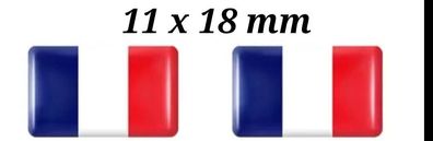 2x3D Gel Aufkleber Frankreich Fahne Französisch Flagge Sticker Emblem France