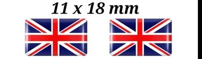 2x 3D Gel Aufkleber Großbritannien Fahne Flagge Sticker Emblem England UK Flag