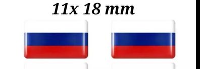 2x3D Gel Aufkleber Russland Fahne Russian Flagge Sticker Emblem Russia Flag