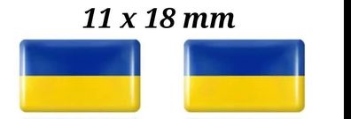 2x 3D Gel Aufkleber Ukraine Fahne Flagge Sticker Emblem Ukrine Flag