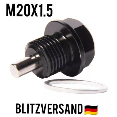 Magnetische Ölablassschraube Ablaufschraube M20x1,5 Universal Schwarz ölwanne