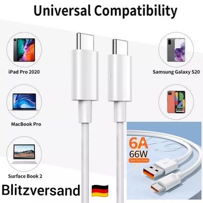 USB C auf USB C Ladekabel 1m Typ C Kabel Schnellladekabel Samsung Xiaomi LG