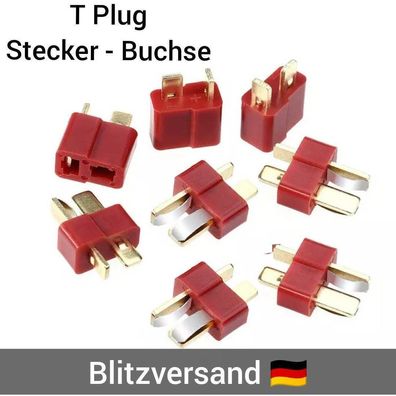 XT T-DEAN Hochstrom T-Connector T-Plug T-Stecker Grip Plug Lipo Akku Goldstecker