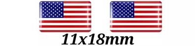 2x 3D Gel Aufkleber USA Fahne Amerika Flagge Sticker Emblem United State America