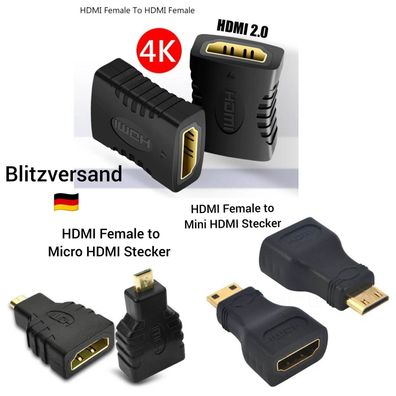 HDMI auf mini HDMI Adapter HDMI Micro Adapter HDMI Buchse Verlängerung Kabel 4D