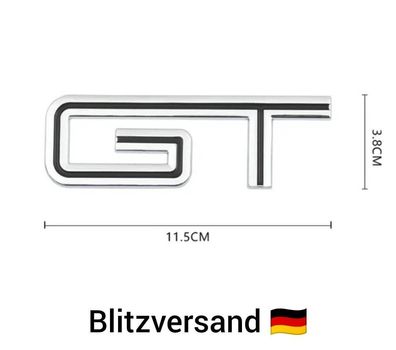 Universal 3D Chrom Metall GT Auto Aufkleber GT Emblem Logo Schriftzug Schwarz