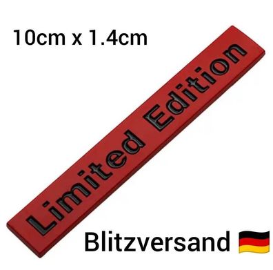 Universal 3D Limited Edition Metall Auto Aufkleber Emblem Logo Rot Schwarz