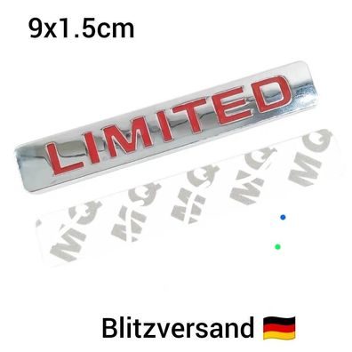 Universal 3D Limited Metall Auto Aufkleber Emblem Logo Rot Silber