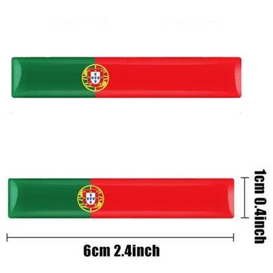 2x 3D Gel Aufkleber Portugiesische Fahne Flagge Sticker Emblem Portugal Flag
