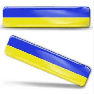 2x 3D Gel Aufkleber Ukraine Fahne Flagge Sticker Emblem Ukrine Flag Ukrainische