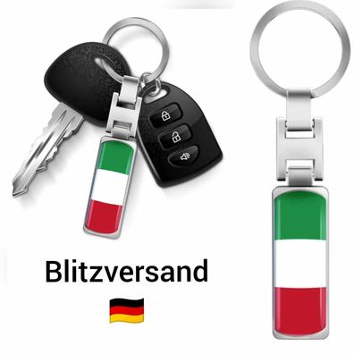 Schlüsselanhänger Schlüsselbund Metall Anhänger Italien Flagge Italia Fahne Flag