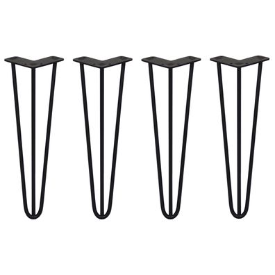 SkiSki Legs 4 x 40.5cm 3 Streben Hairpin Haarnadel Tisch Stuhl Beine Stahl 10mm