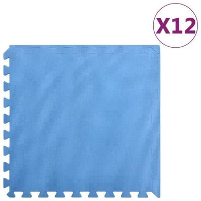 Bodenmatten 12 Stk. 4,32 m² EVA-Schaumstoff Blau