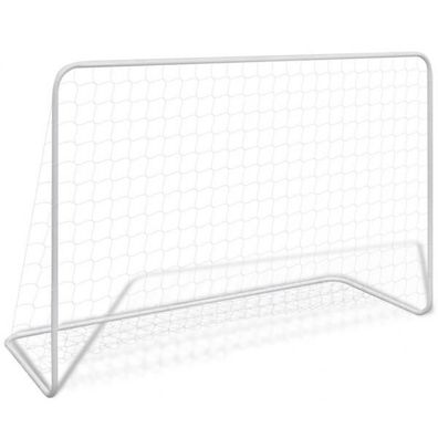 Fußballtor mit Netz 182×61×122 cm Stahl Weiß