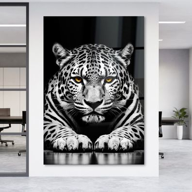 Modern Wandbild Leopard Tier leinwand , Acrylglas + Aluminium, Poster Wohndeko