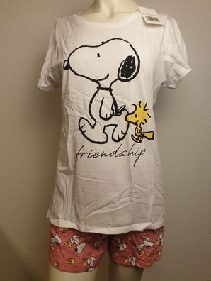 NEU Peanuts Snoopy Damen Pyjama Schlafanzug Shorty Set Gr. M L XL