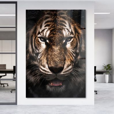 Wandbild Tier Tiger Porträt , Acrylglas + Aluminium , Leinwand , Poster , Deko