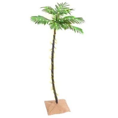 Künstliche Palme mit 88 LEDs Warmweiß 150 cm