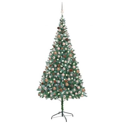 Künstlicher Tannenbaum mit LEDs & Kugeln & Zapfen 210 cm