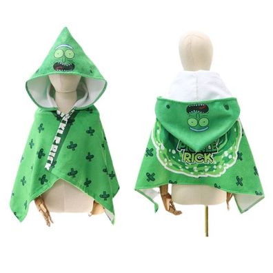 Kinder Rick and Morty Bademantel Rick Hydrophil Hooded Badetuch 3D Schwimmen poncho