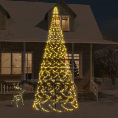 LED-Weihnachtsbaum für Fahnenmast Warmweiß 1400 LEDs 500 cm