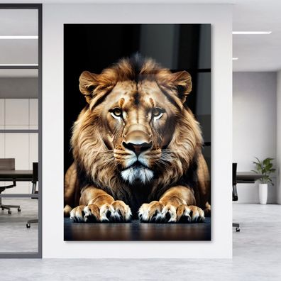 Wandbild Art Tier Porträt Löwen Acrylglas + Aluminium , Leinwand , Poster