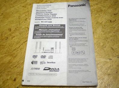 Panasonic SC-HT1500 Bedienungsanleitung Gebrauchsanweisung Handbuch Anleitung