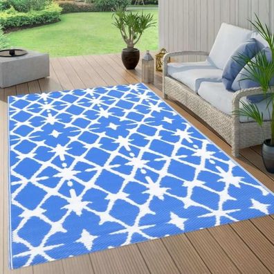 Outdoor-Teppich Blau und Weiß 160x230 cm PP