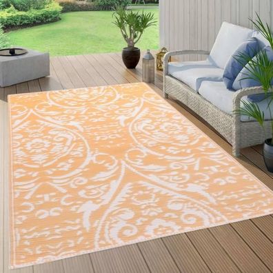 Outdoor-Teppich Orange und Weiß 80x150 cm PP