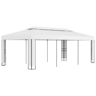 Pavillon mit Doppeldach 3 x 6 m Weiß