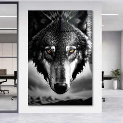 Modern Wandbild Art Tier Wolf Acrylglas + Aluminium , Leinwand , Poster n2
