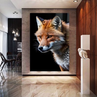 Modern Wandbild Art Tier Fuchs Acrylglas + Aluminium , Leinwand , Poster