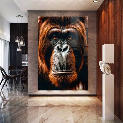 Modern Wandbild Art Tier OrangUtan Acrylglas + Aluminium , Leinwand , Poster n3