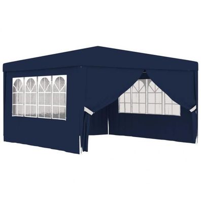 Profi-Partyzelt mit Seitenwänden 4×4 m Blau 90 g/ m²