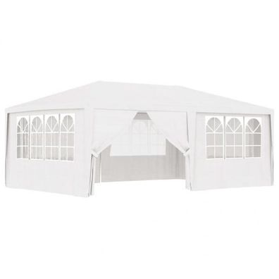 Profi-Partyzelt mit Seitenwänden 4×6 m Weiß 90 g/ m²