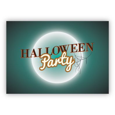 4x Coole Spinnweb Einladungskarte zu Halloween: Halloween Party