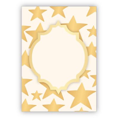 4x Edle Geburtstagskarte mit Sternen in gold Optik - schreiben Sie die passende Zahl