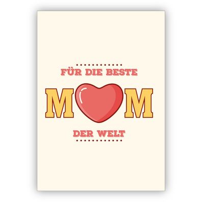 Tolle Retro Glückwunschkarte zum Muttertag, Geburtstagskarte, Weihnachtskarte: Für di