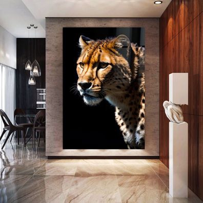 Modern Wandbild Art Tier Jaguar Acrylglas + Aluminium , Leinwand , Poster
