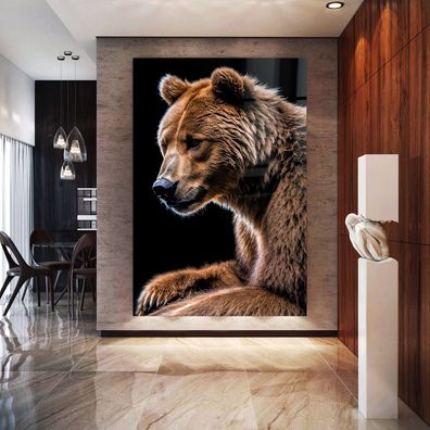 Art Modern Wandbild Tier Bear Acrylglas + Aluminium , Leinwand , Poster