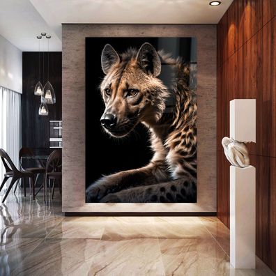 Art Modern Wandbild Tier Hyäne Acrylglas + Aluminium , Leinwand , Poster
