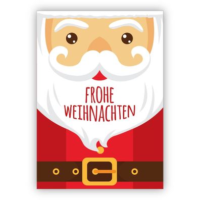 4x Coole Weihnachtskarte mit großem Weihnachtsmann: Frohe Weihnachten