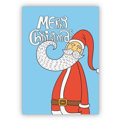 4x Komische Weihnachtskarte mit Weihnachtsmann: Merry Christmas