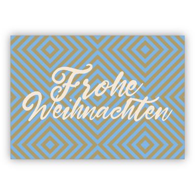 4x Schicke reduzierte grafische Weihnachtskarte mit Handschrift: Frohe Weihnachten