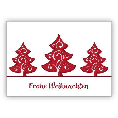 Klassische Weihnachtskarte mit Ornament Weihnachtsbäumen: Frohe Weihnachten