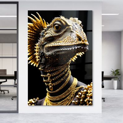 Art Modern Wandbild reptilien leguan Acrylglas + Aluminium , Leinwand , Poster XXL