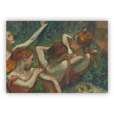 Elegante Künstler Grußkarte: Edgar Degas, ca. 1899 - Vier Tänzerinnen