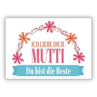 4x Liebevolle Glückwunschkarte als Dank, Muttertagskarte, zum Geburtstag, zu Weihnach