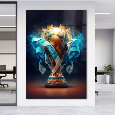 Modern Wandbild Fußball Messi Sport Acrylglas + Aluminium , Leinwand , Poster